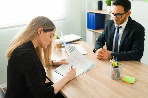 Unterschrift des Arbeitsvertrags