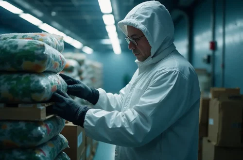 Working in a cold storage